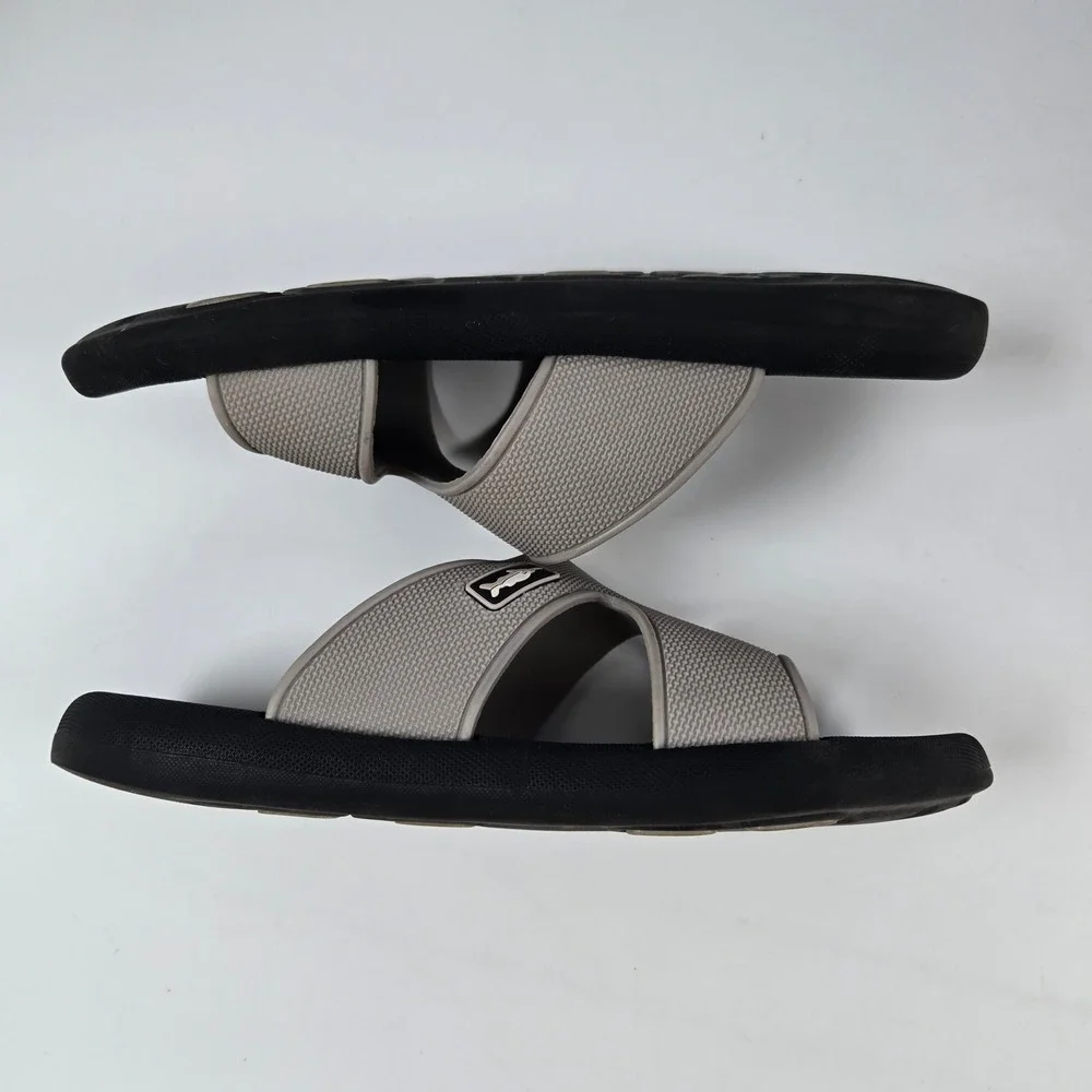 Madeinyaoli Slide Sandals Mens EU 43 Black Gray Swordfish Logo Casual Beach Pool